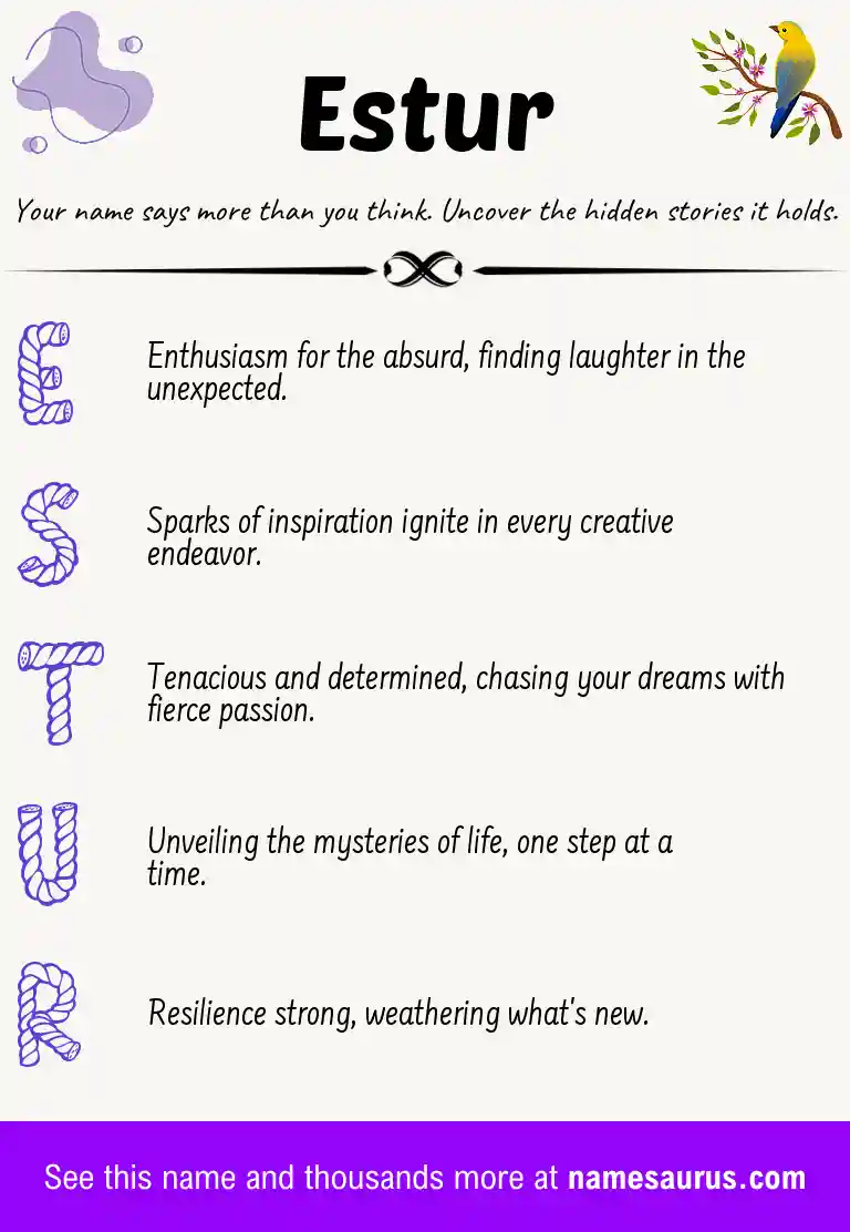 Acrostic poem about Estur.