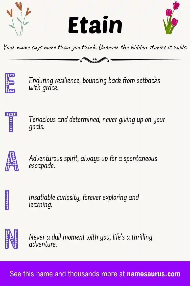 Acrostic poem about Etain.
