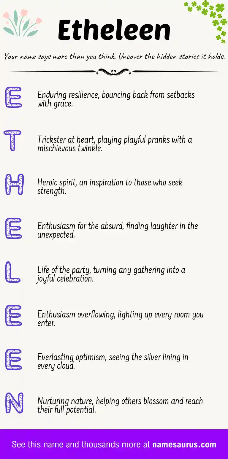 Acrostic poem about Etheleen.