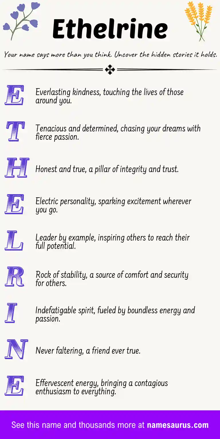 Acrostic poem about Ethelrine.
