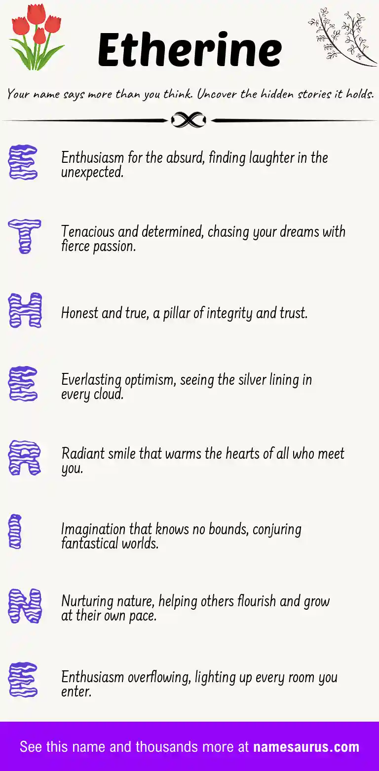 Acrostic poem about Etherine.