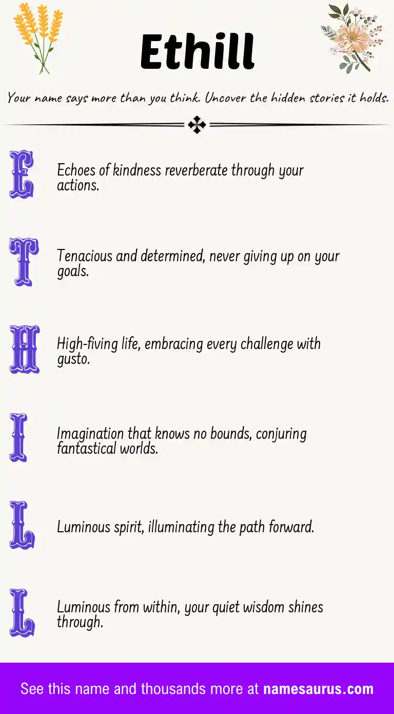 Acrostic poem about Ethill.