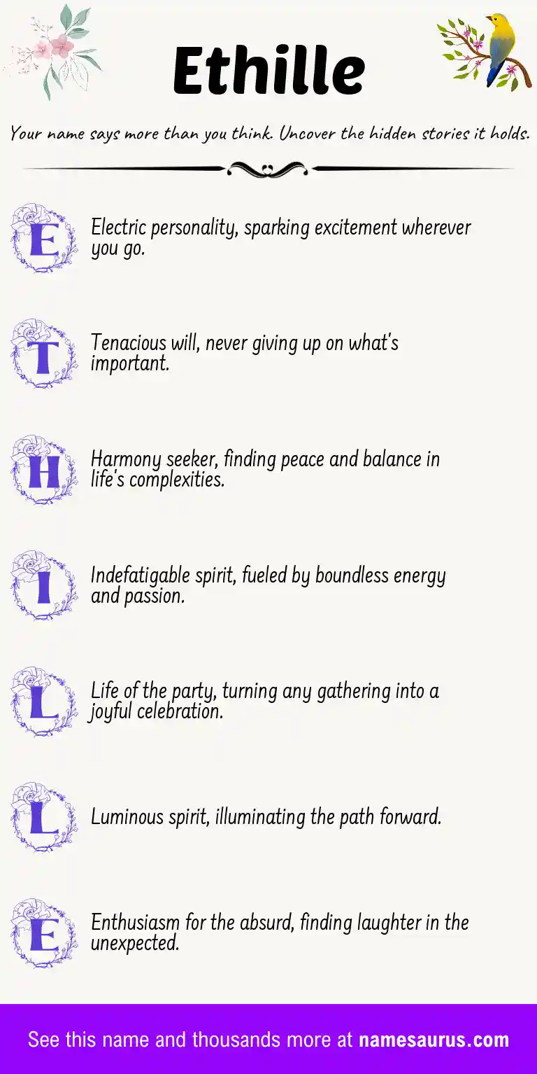 Acrostic poem about Ethille.