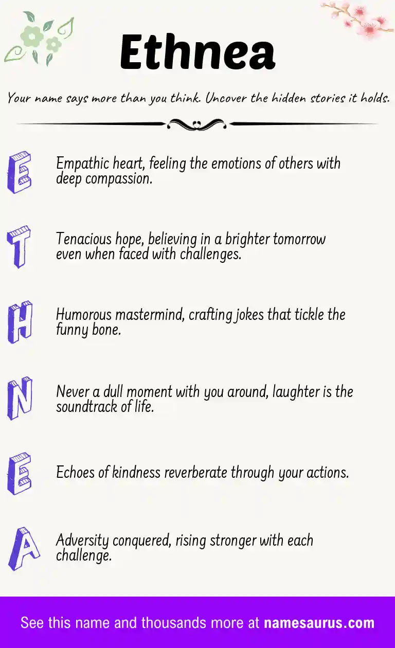 Acrostic poem about Ethnea.