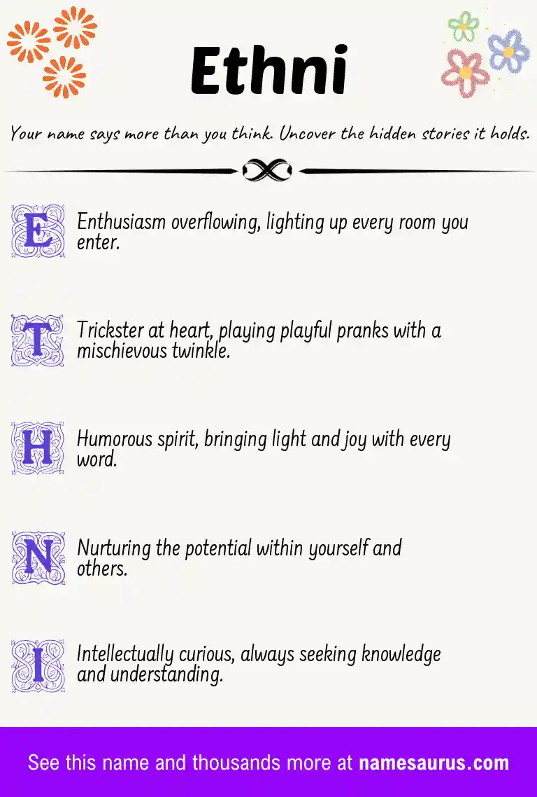 Acrostic poem about Ethni.