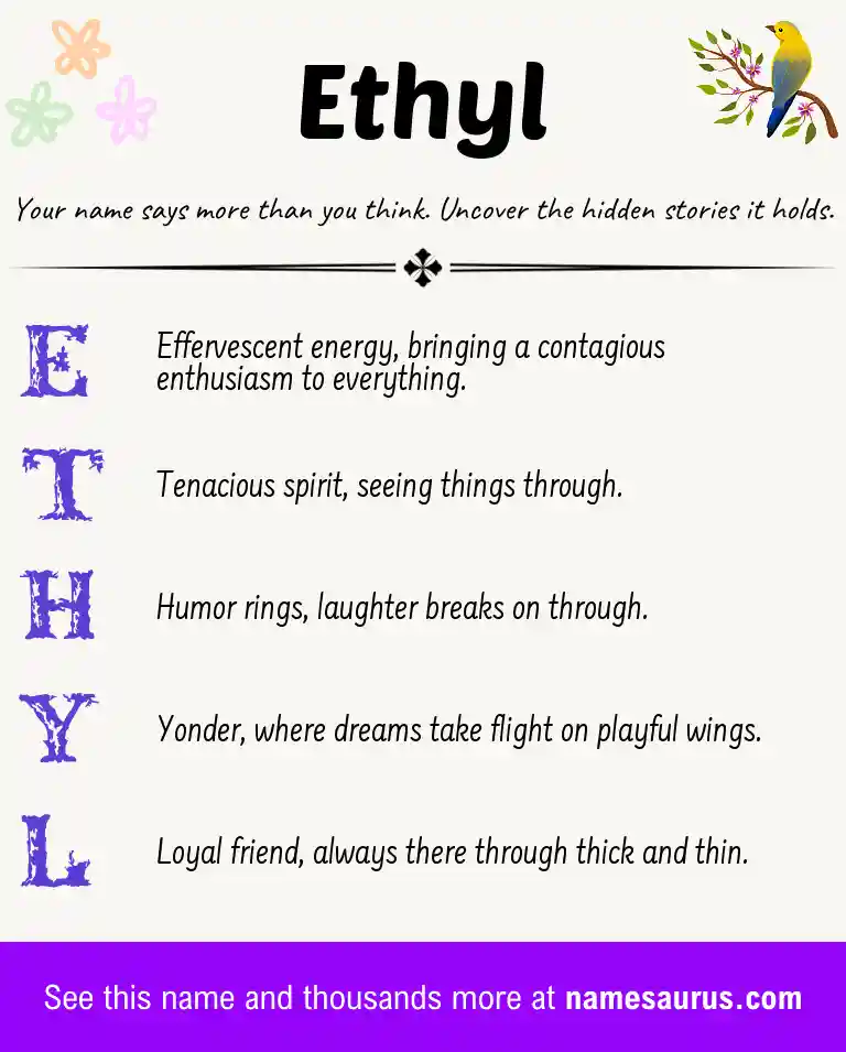 Acrostic poem about Ethyl.