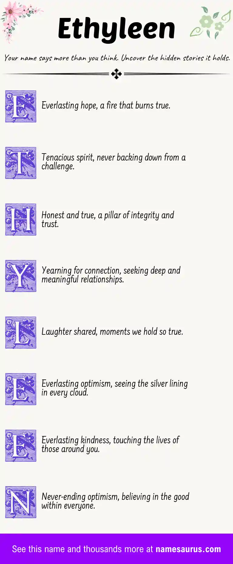 Acrostic poem about Ethyleen.