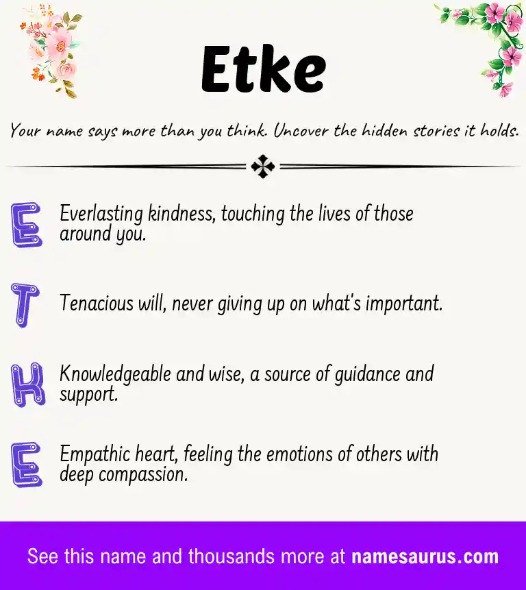 Acrostic poem about Etke.