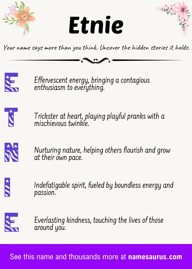 Acrostic poem about Etnie.
