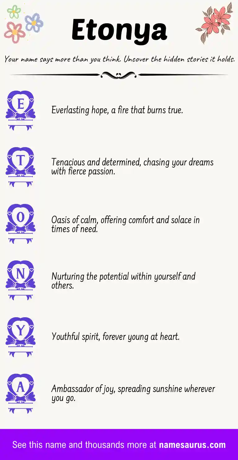 Acrostic poem about Etonya.