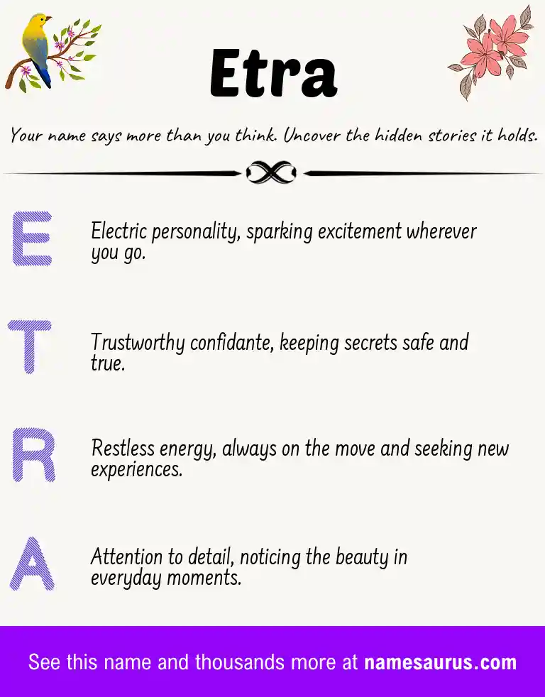 Acrostic poem about Etra.
