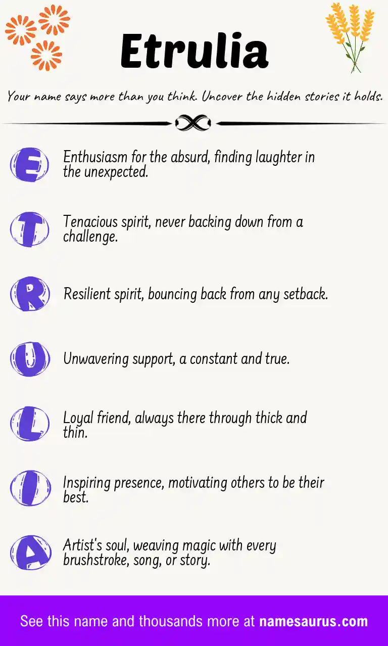 Acrostic poem about Etrulia.