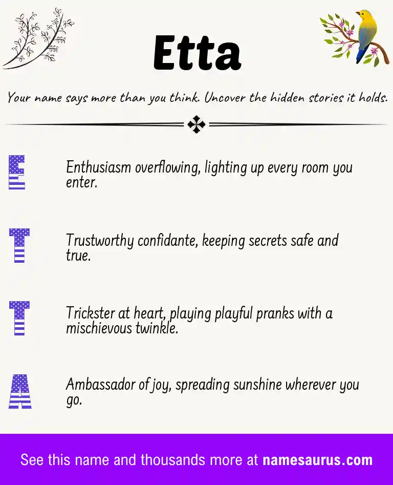 Acrostic poem about Etta.