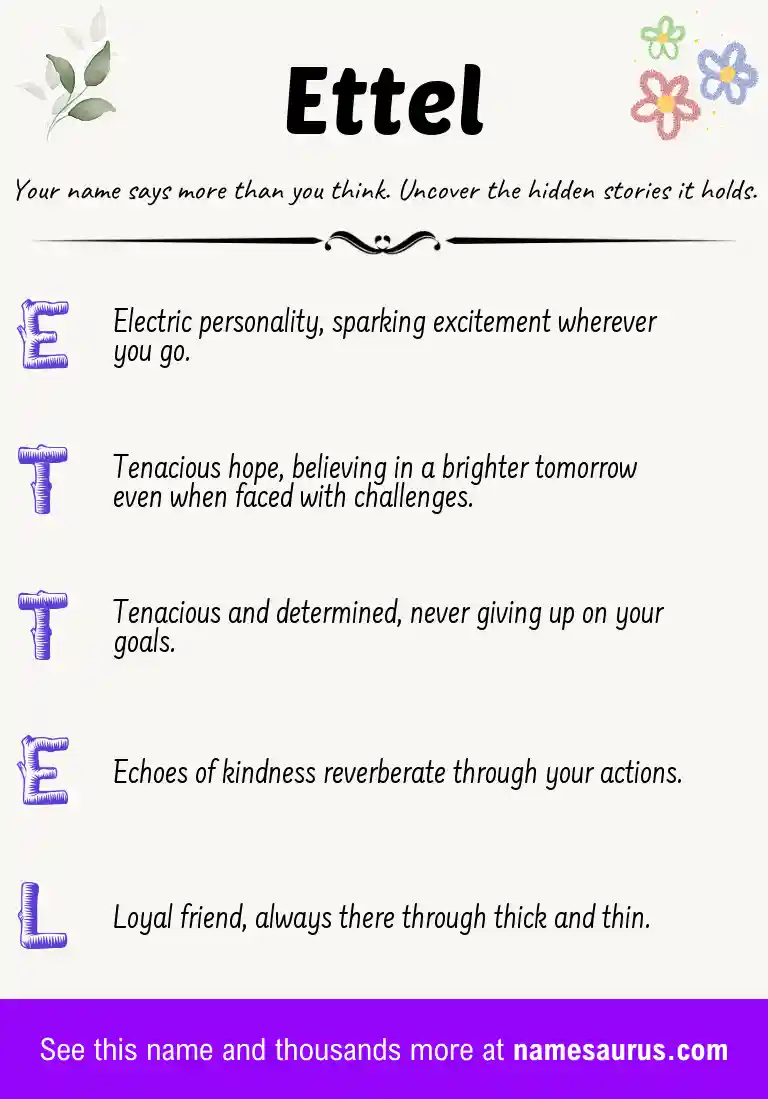 Acrostic poem about Ettel.