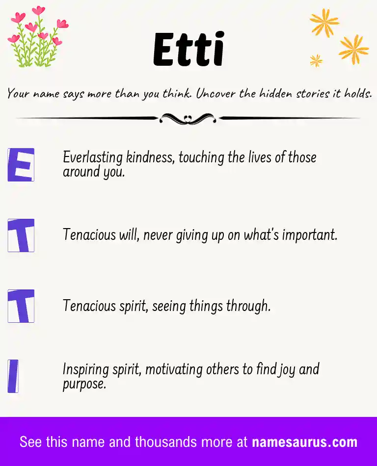 Acrostic poem about Etti.