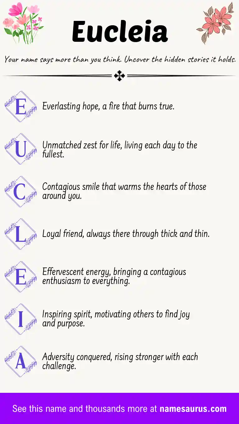 Acrostic poem about Eucleia.