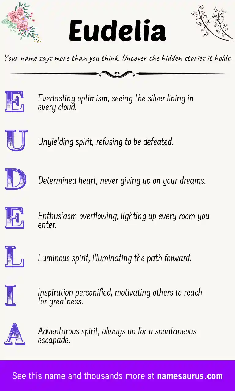 Acrostic poem about Eudelia.