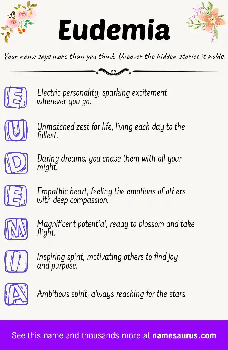 Acrostic poem about Eudemia.