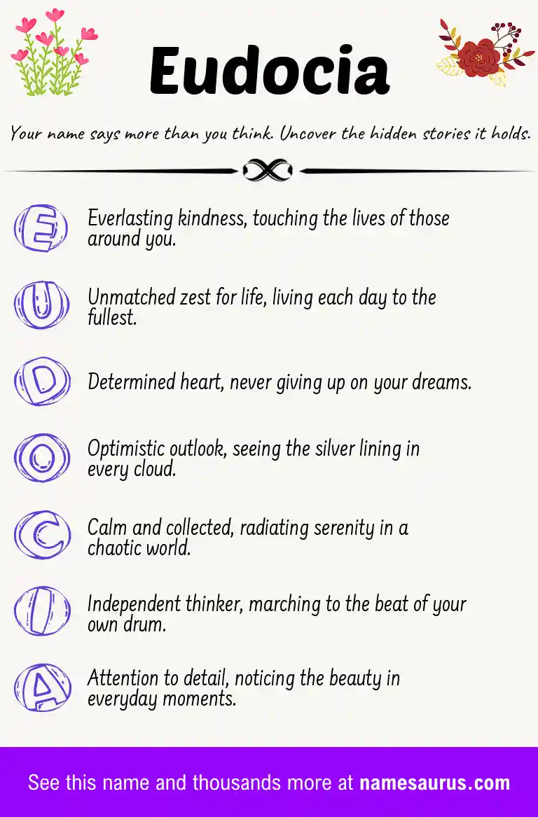 Acrostic poem about Eudocia.