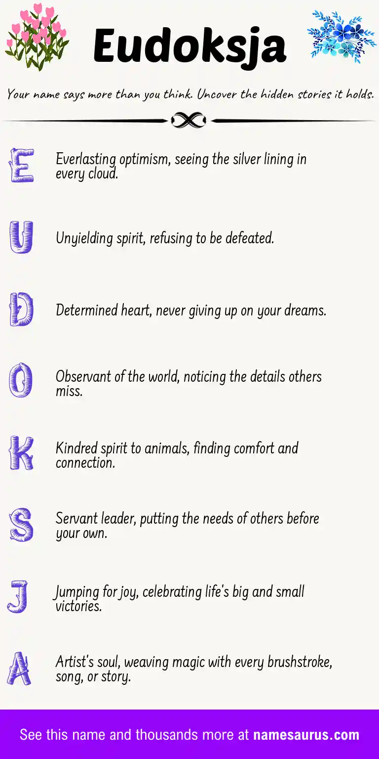 Acrostic poem about Eudoksja.