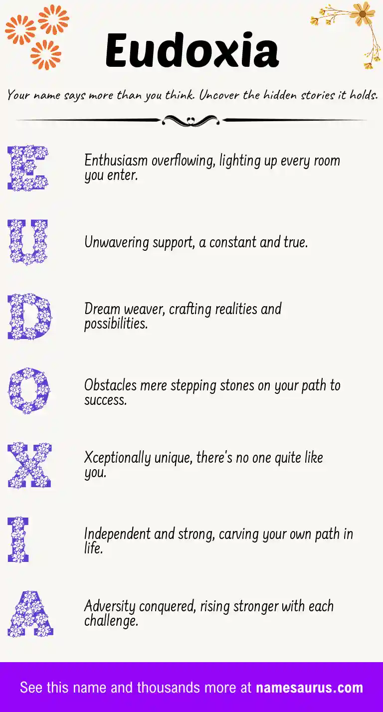 Acrostic poem about Eudoxia.