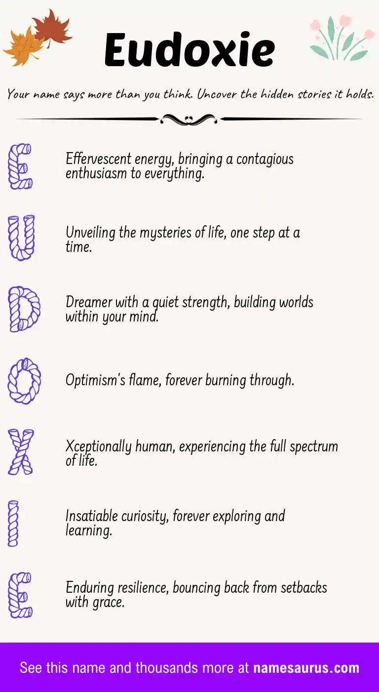 Acrostic poem about Eudoxie.