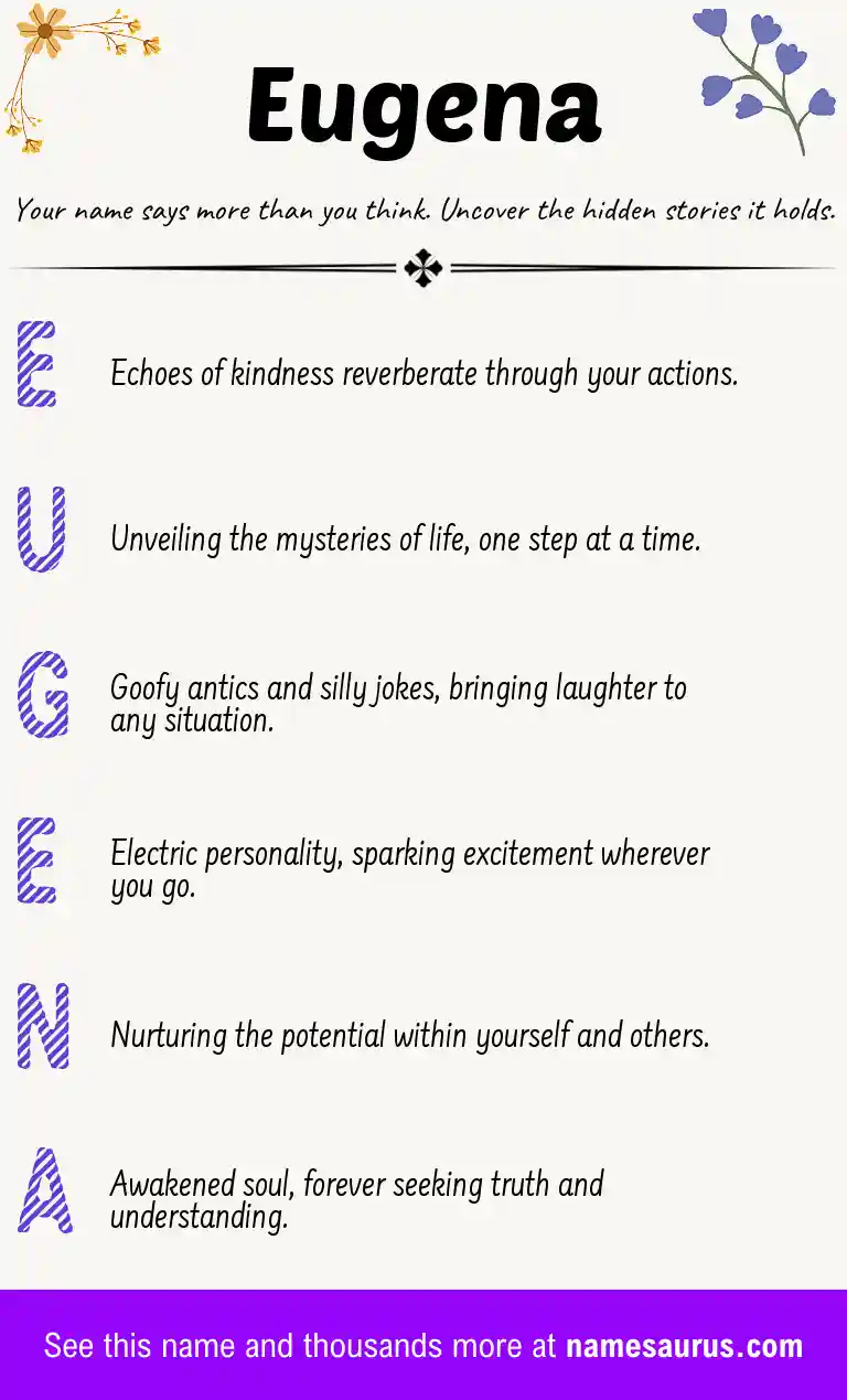 Acrostic poem about Eugena.