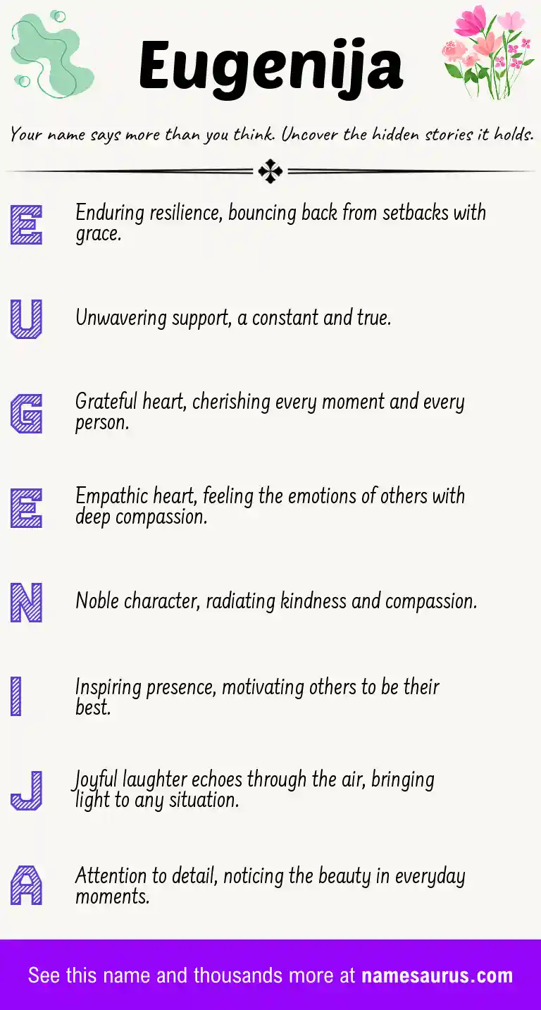 Acrostic poem about Eugenija.