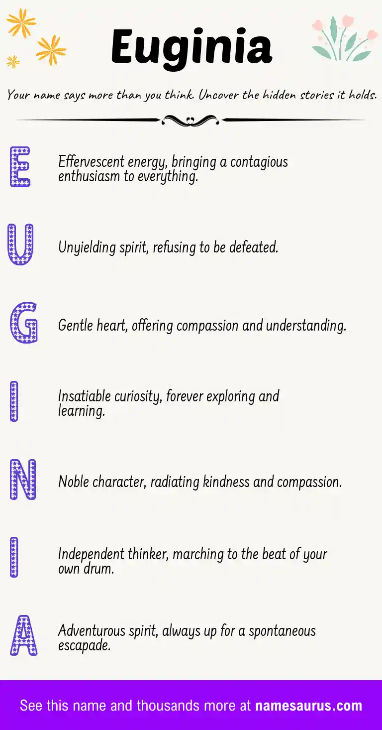 Acrostic poem about Euginia.