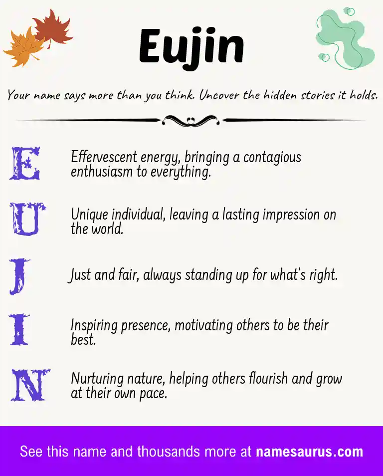 Acrostic poem about Eujin.