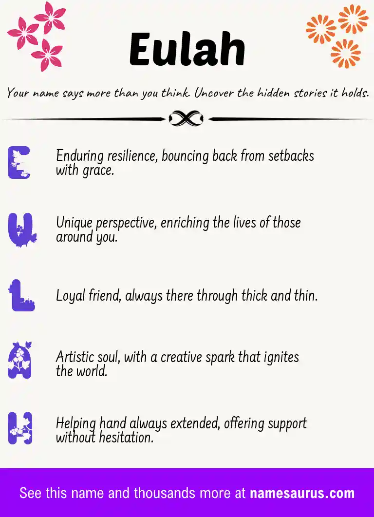 Acrostic poem about Eulah.