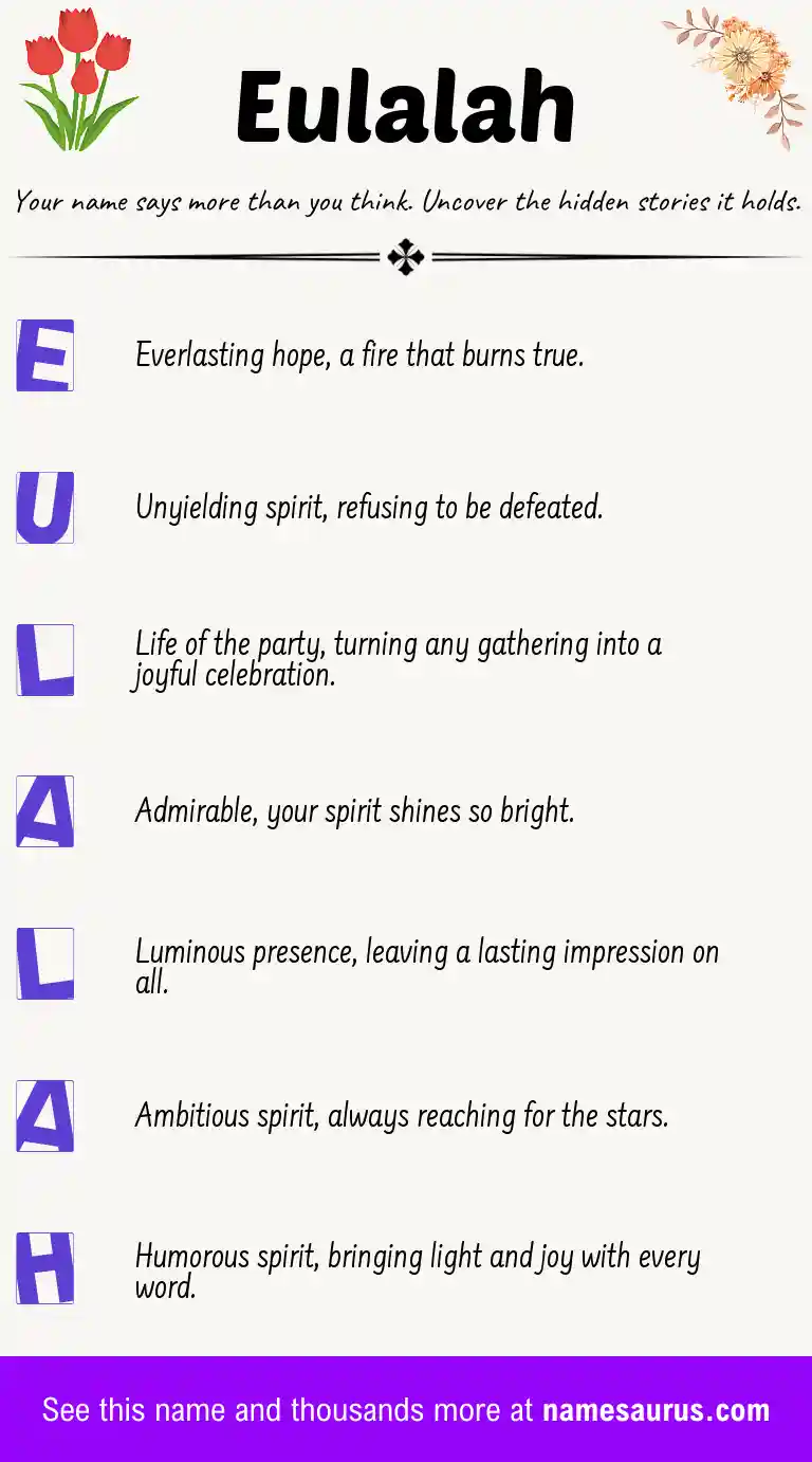 Acrostic poem about Eulalah.