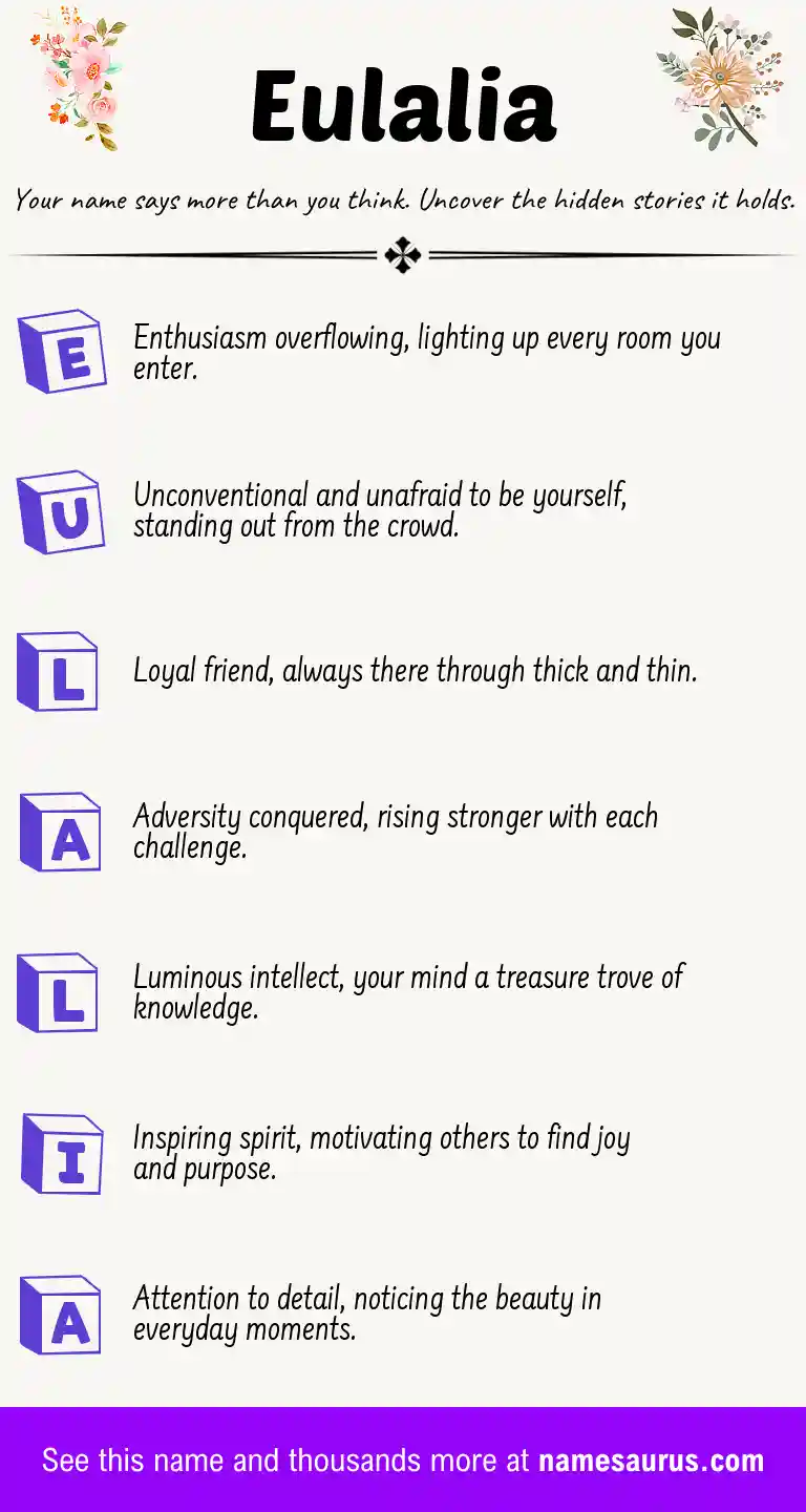 Acrostic poem about Eulalia.