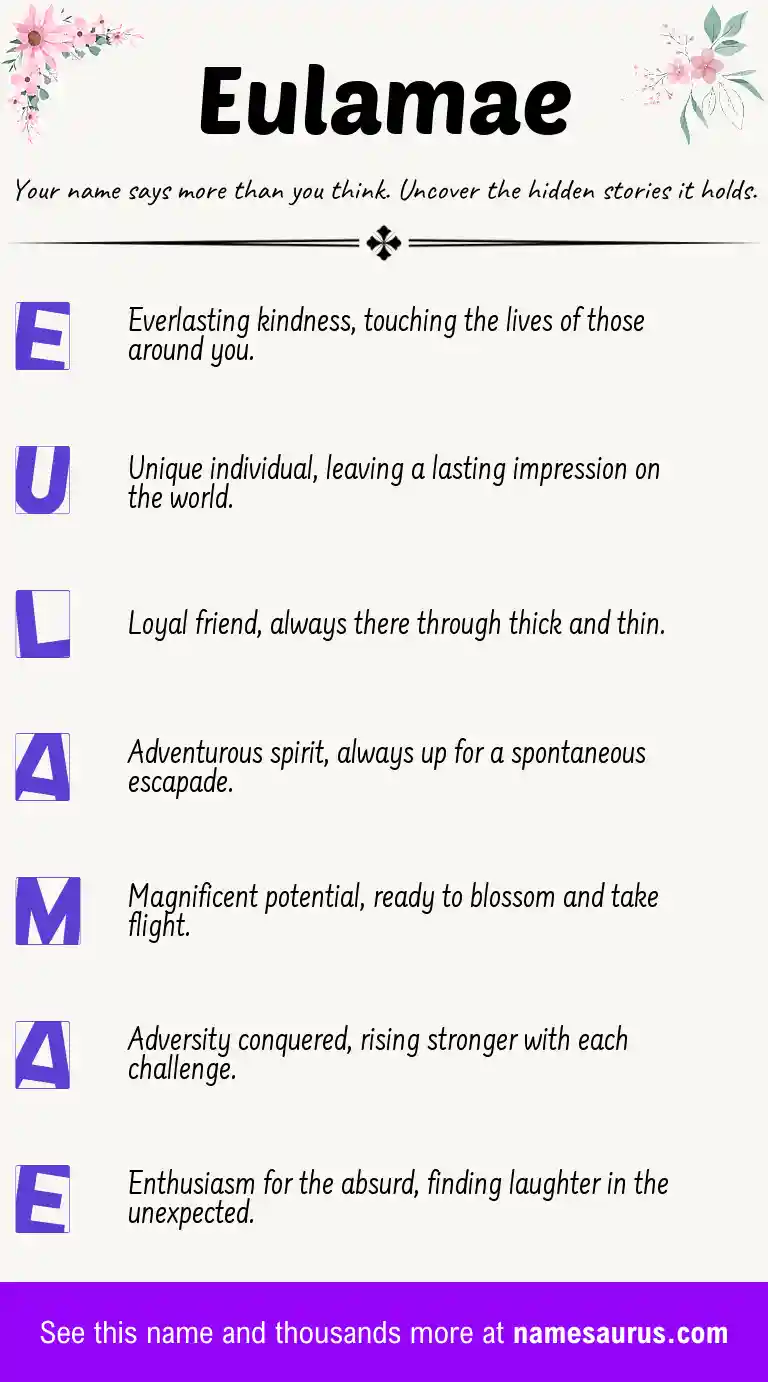 Acrostic poem about Eulamae.