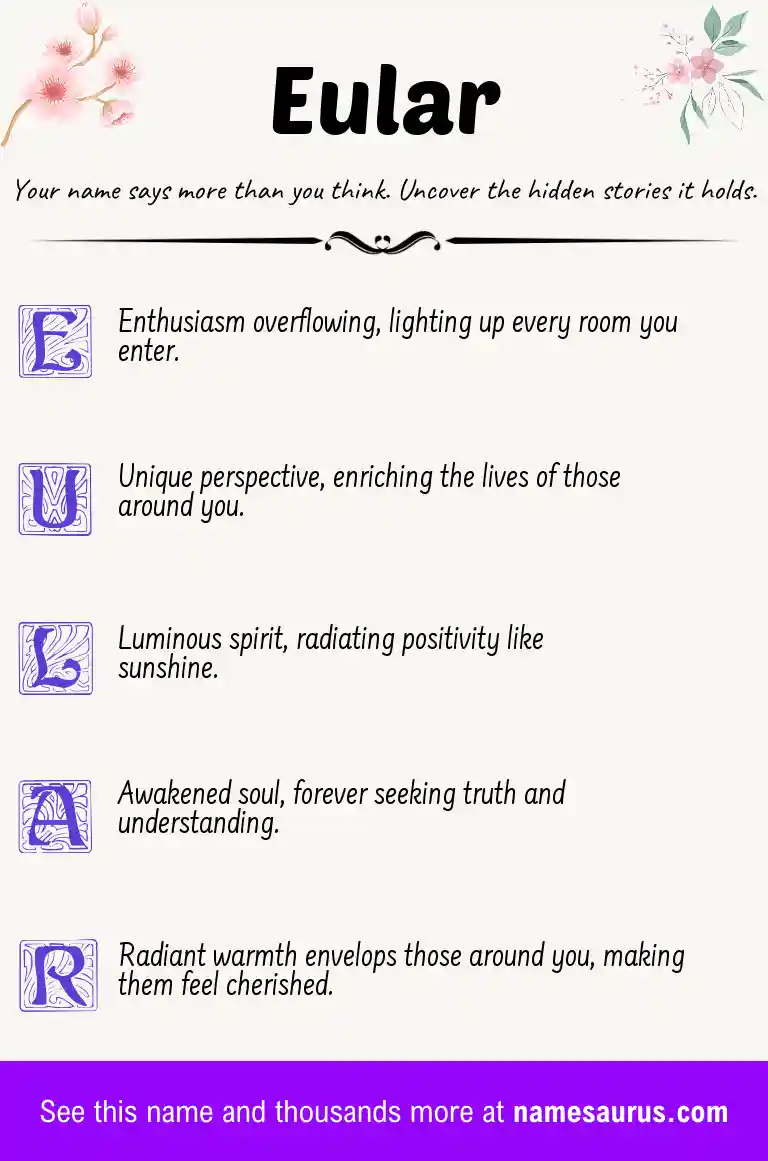 Acrostic poem about Eular.