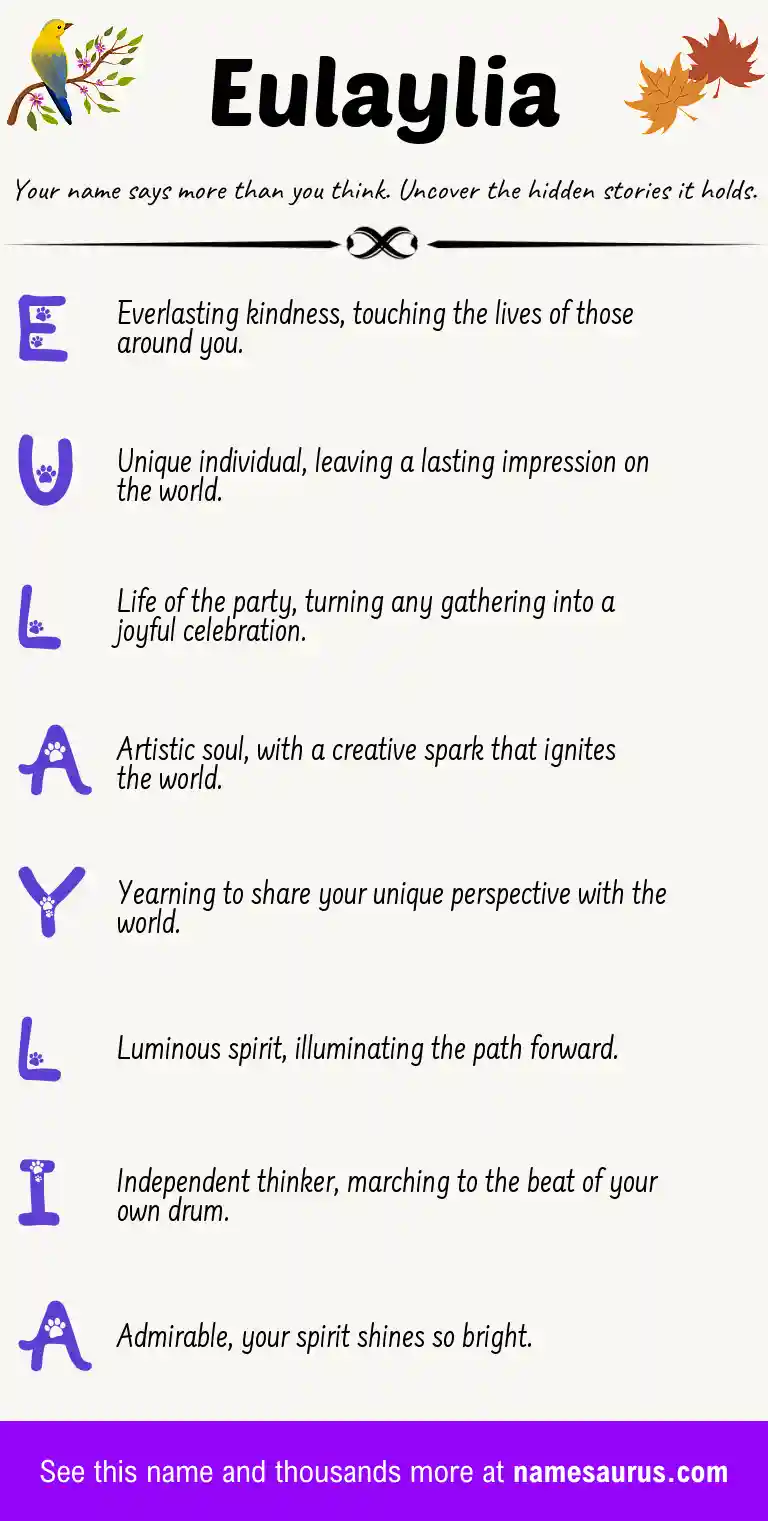 Acrostic poem about Eulaylia.