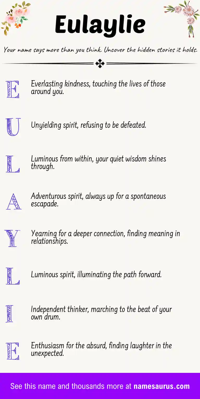 Acrostic poem about Eulaylie.
