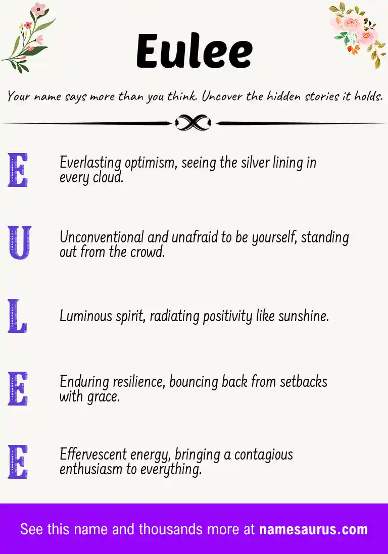 Acrostic poem about Eulee.