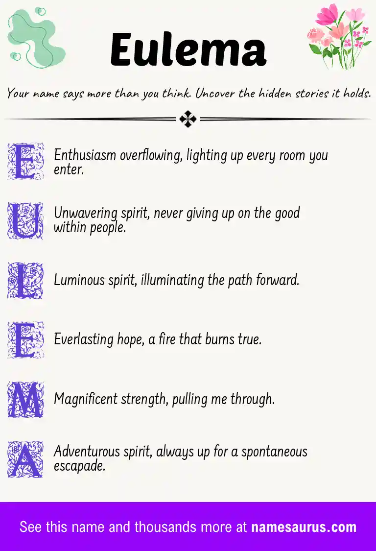Acrostic poem about Eulema.