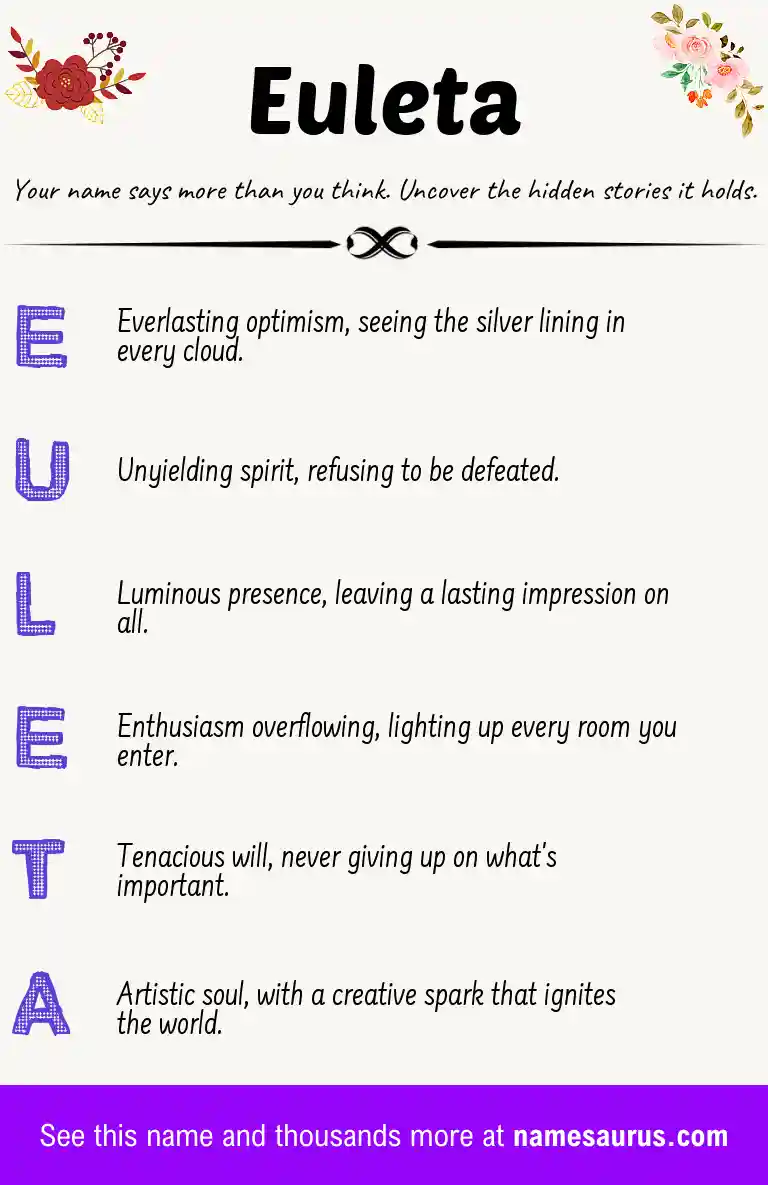 Acrostic poem about Euleta.