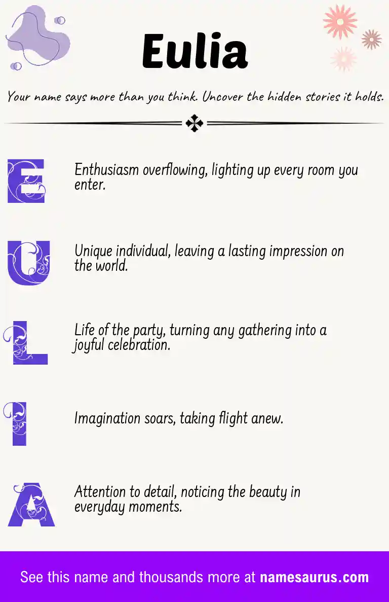 Acrostic poem about Eulia.