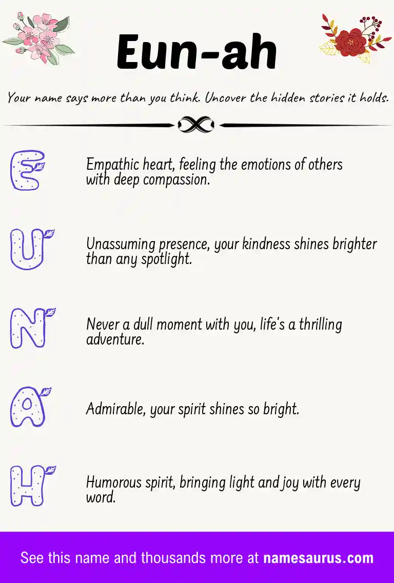 Acrostic poem about Eun-ah.