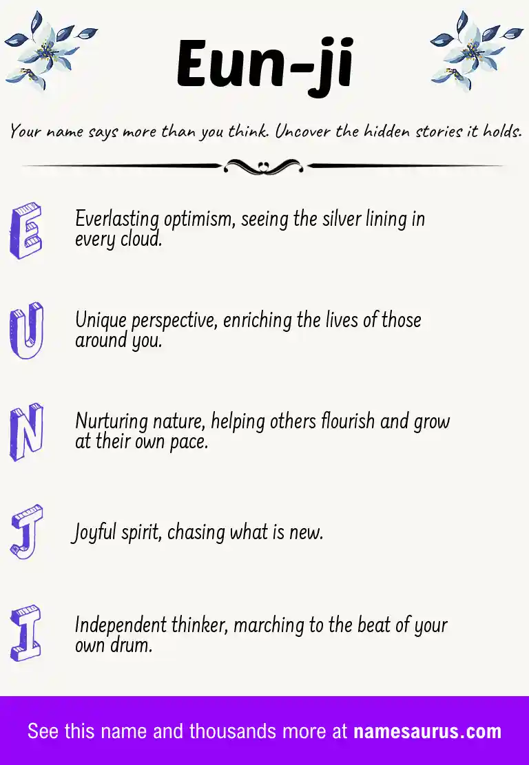 Acrostic poem about Eun-ji.
