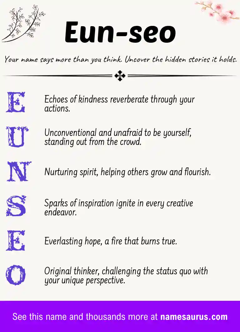 Acrostic poem about Eun-seo.
