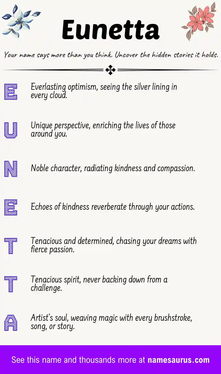 Acrostic poem about Eunetta.