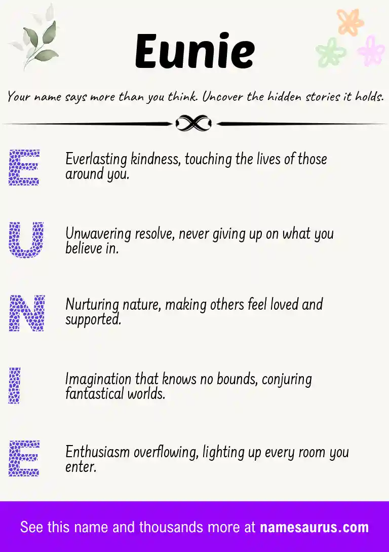Acrostic poem about Eunie.