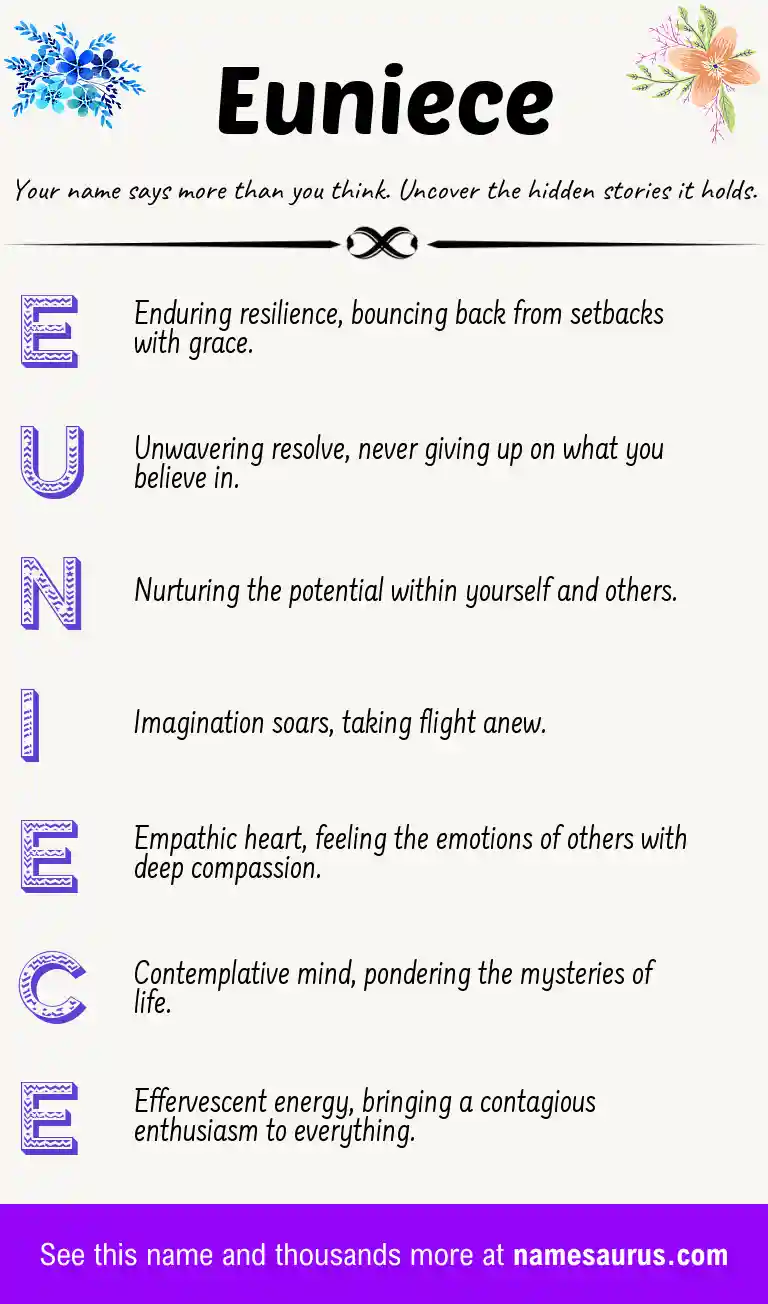 Acrostic poem about Euniece.