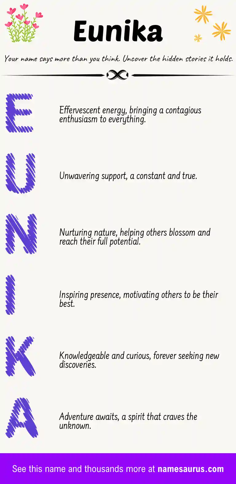 Acrostic poem about Eunika.