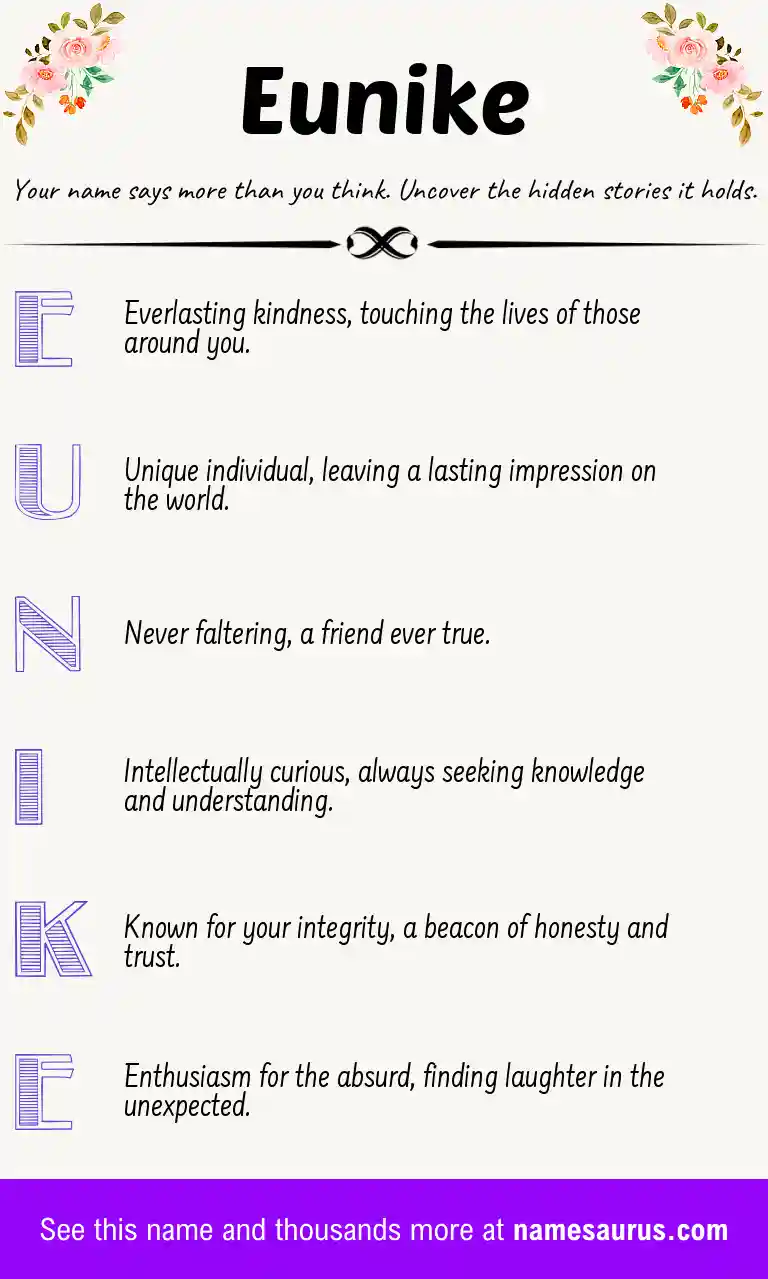 Acrostic poem about Eunike.