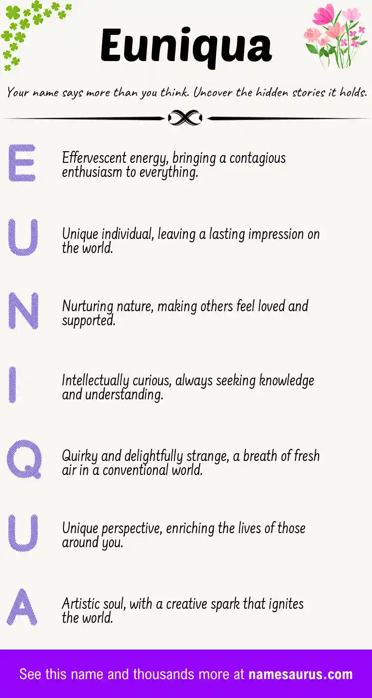 Acrostic poem about Euniqua.